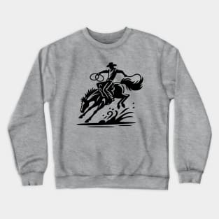 Rodeo Cowboy Riding Bronco Crewneck Sweatshirt